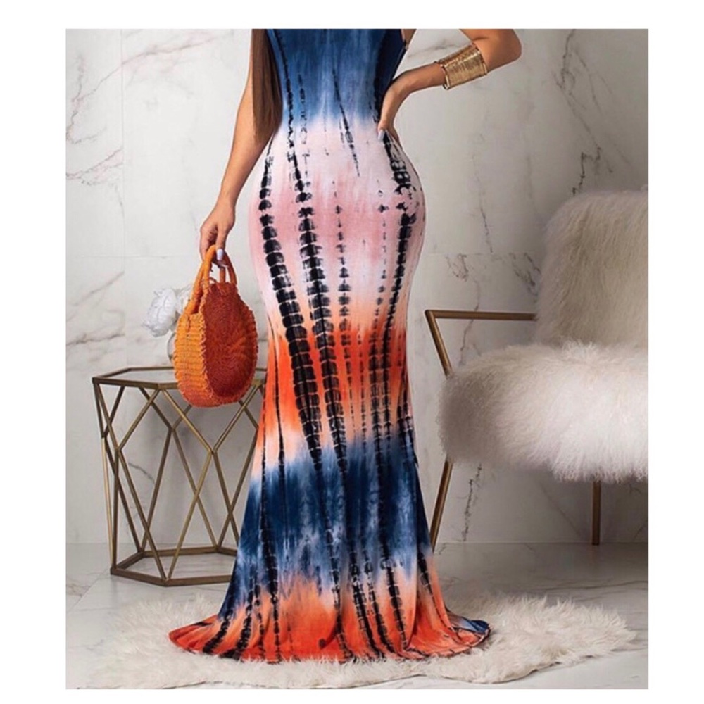 Tie-dye maxi dress